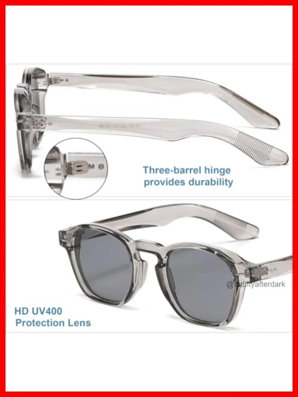 Unisex Square Plastic Sunglasses UV400 Protection Retro Shades Non-Polarized